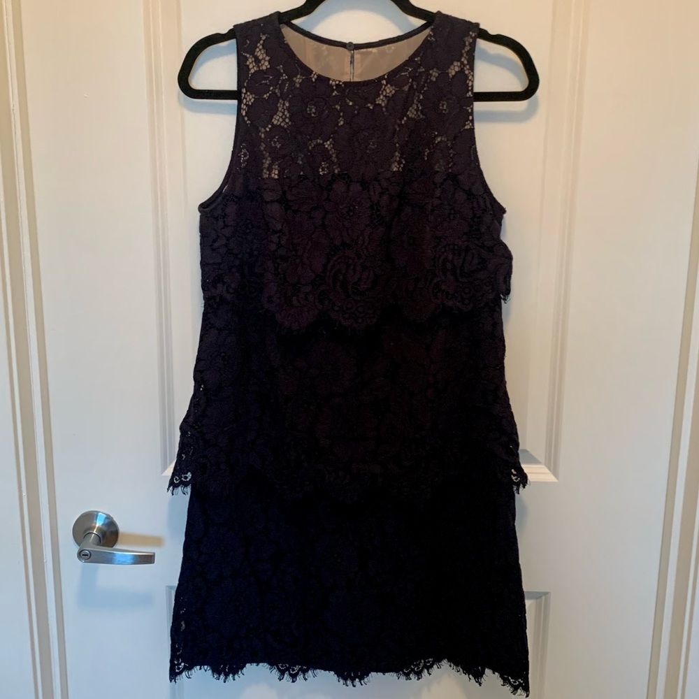 LAUREN Ralph Lauren Dark Navy Lace Tiered Dress